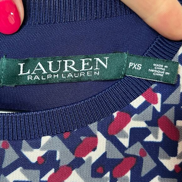 Lauren Ralph Lauren Jersey Stretch Geometric Print Dress Size PXS - Picture 6 of 11